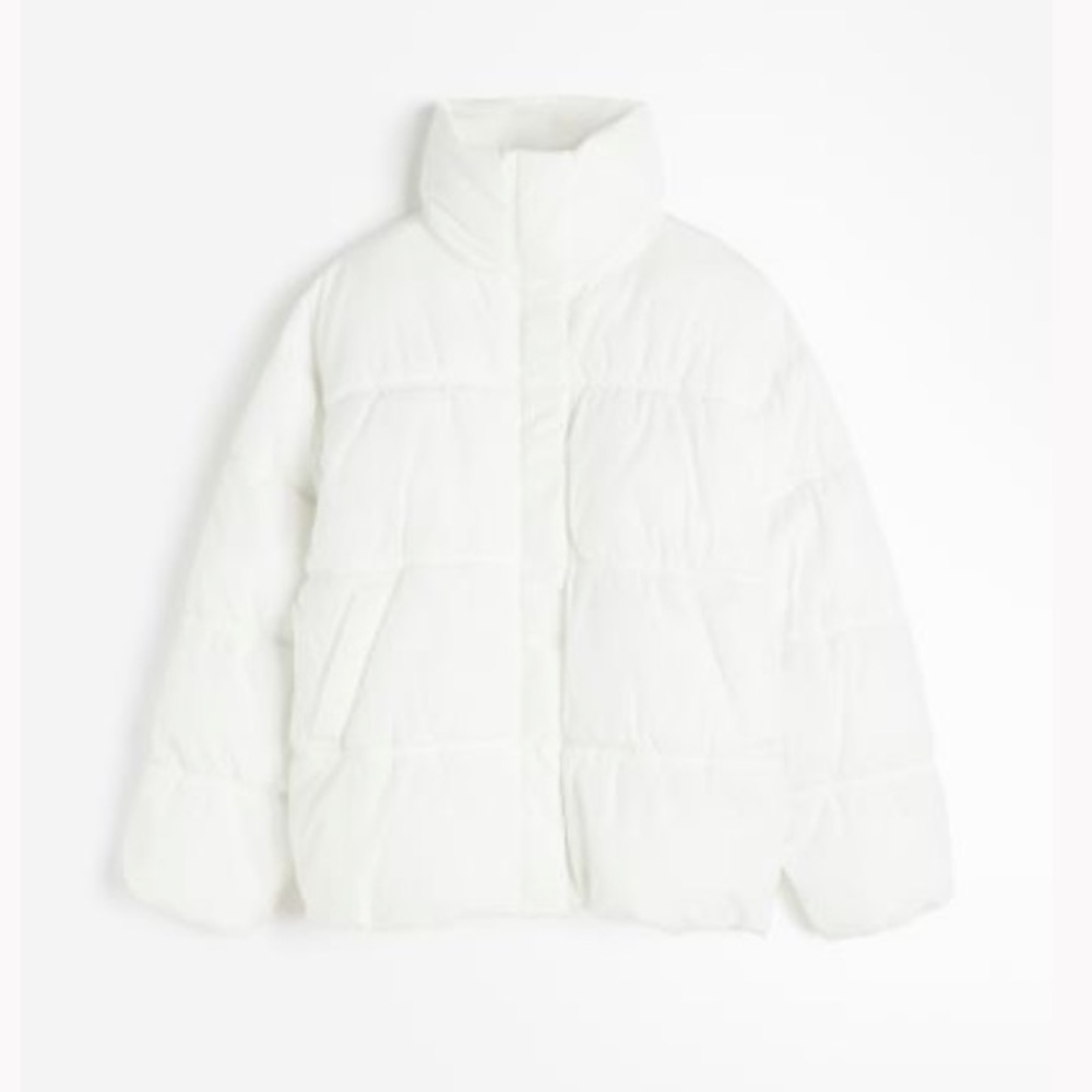 NWT • H&M • White Zip Up Puffer Coat - Picture 2 of 12